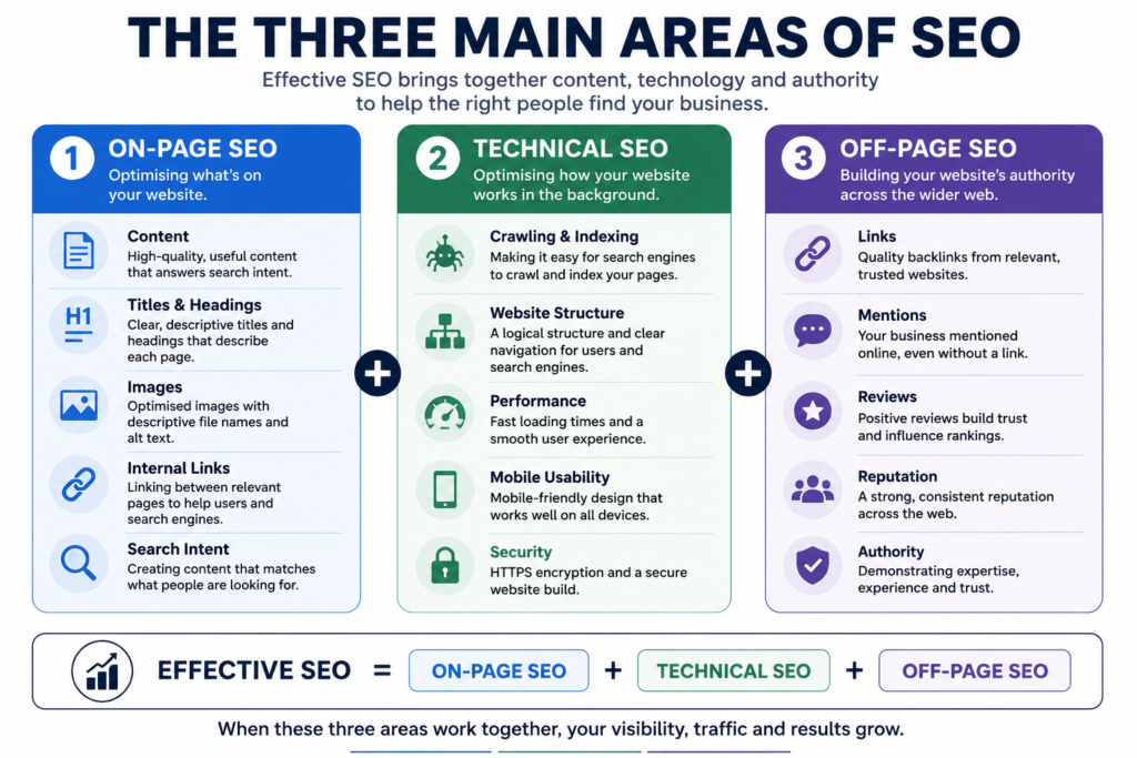The Three Main Areas of SEO