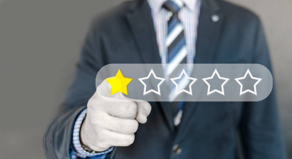 Customer reviews and star ratings displayed online